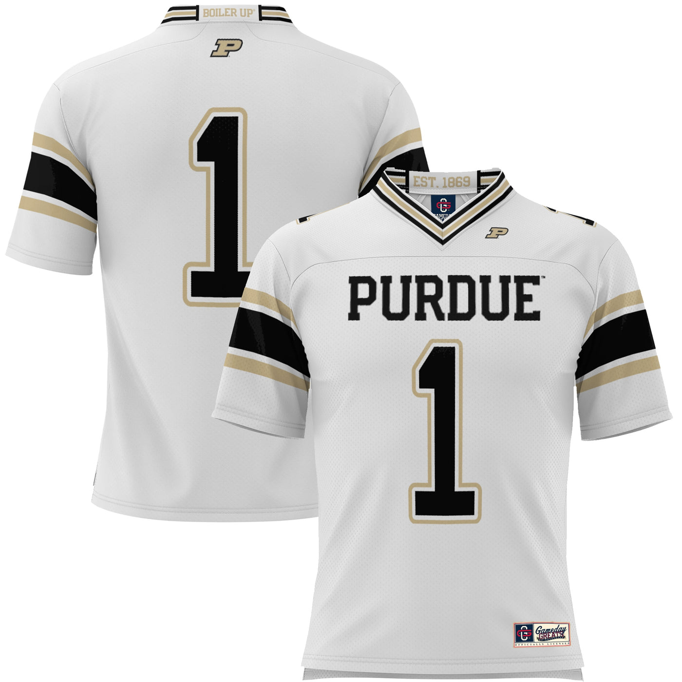 GameDay Greats #1 White Purdue Boilermakers Endzone Football Jersey
