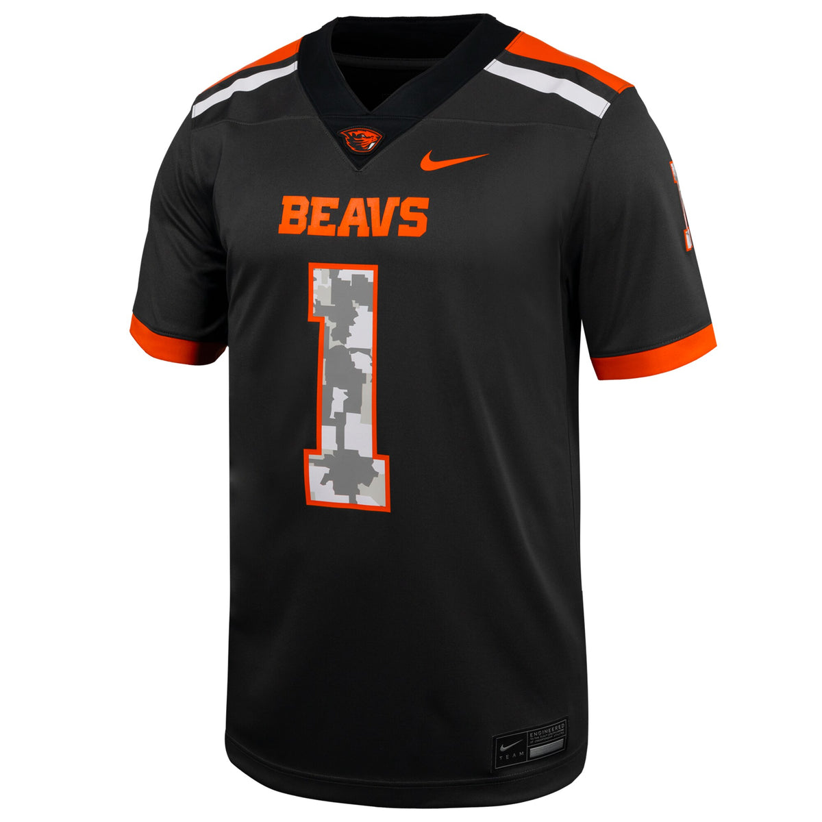 #1 Oregon State Beavers Military Appreciation Untouchable Replica Football Jersey - Anthracite
