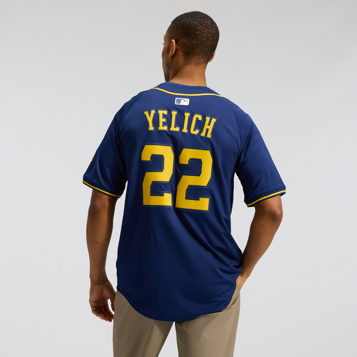Milwaukee Brewers Christian Yelich Nike Navy Alternate Limited Jersey