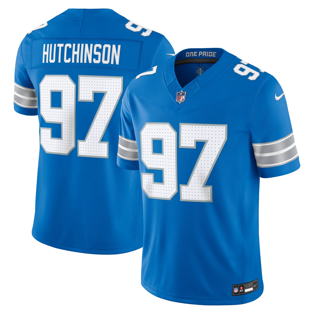 Detroit Lions Aidan Hutchinson Blue Team Vapor F.U.S.E. Stitched Limited Jersey