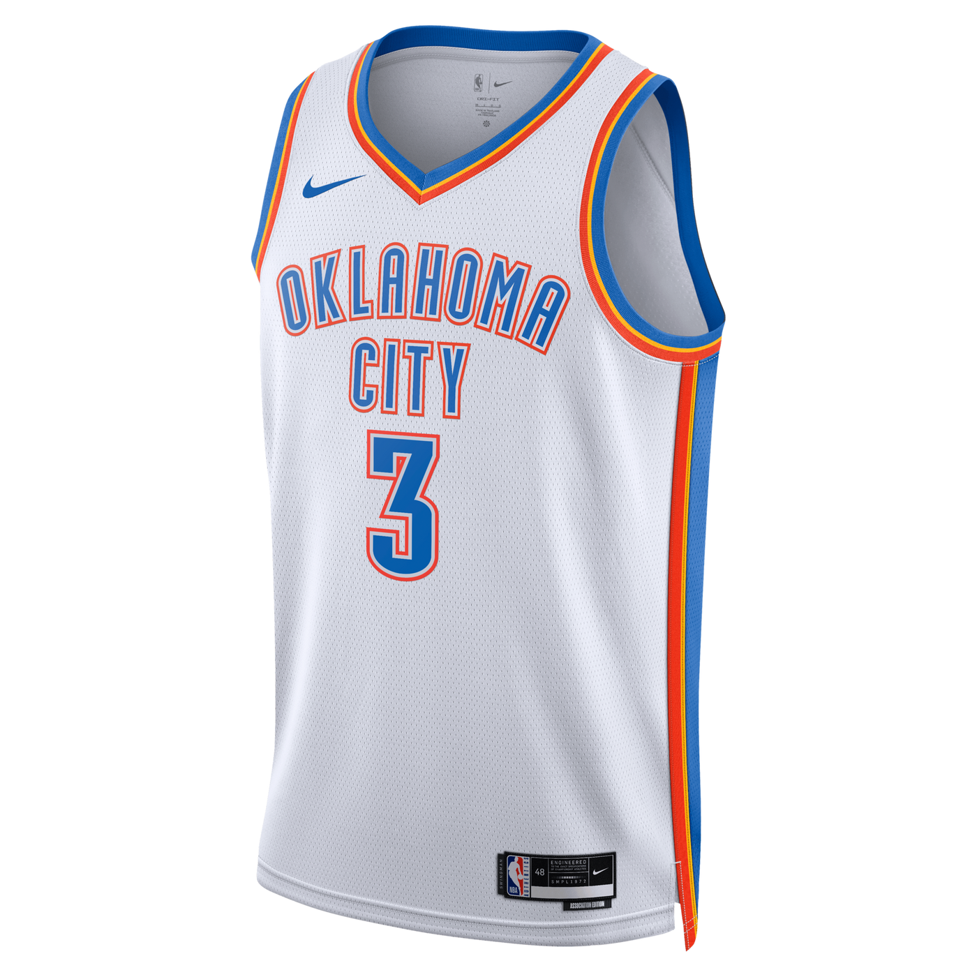 Oklahoma City Thunder Nike Association Edition Swingman Jersey - White - Jared McCain