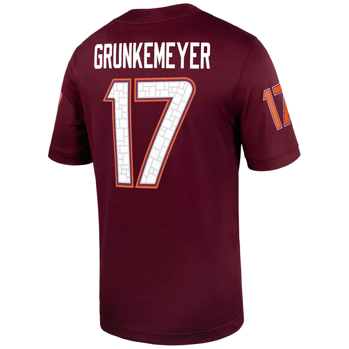 Ethan Grunkemeyer Virginia Tech Hokies Home Game Jersey - Maroon