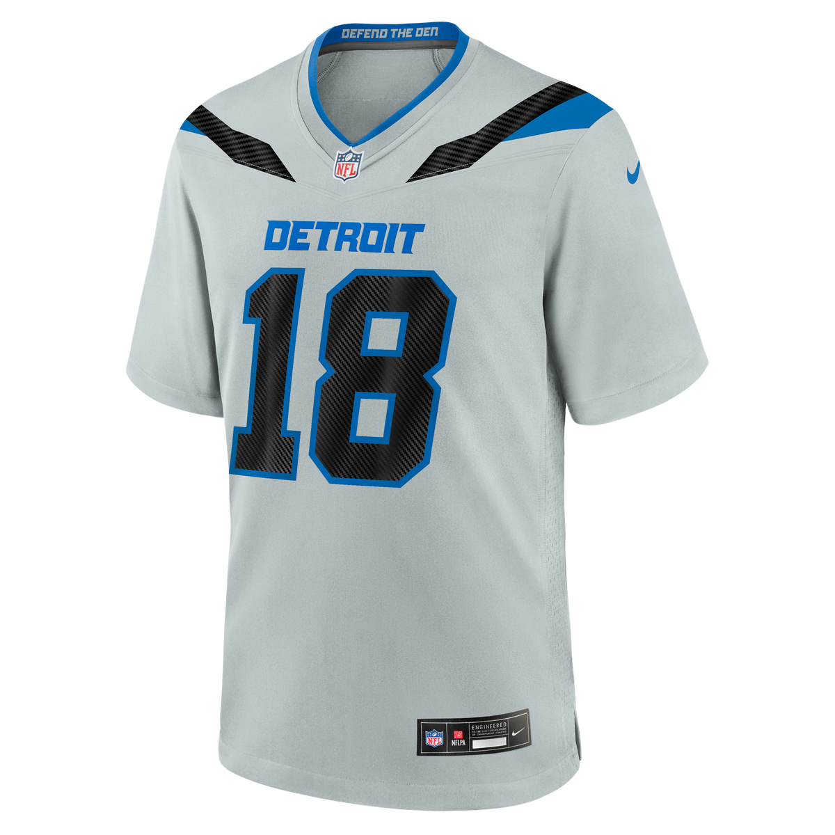 Detroit Lions Isaac TeSlaa Nike Silver 2026 Rivalries Collection Game Jersey