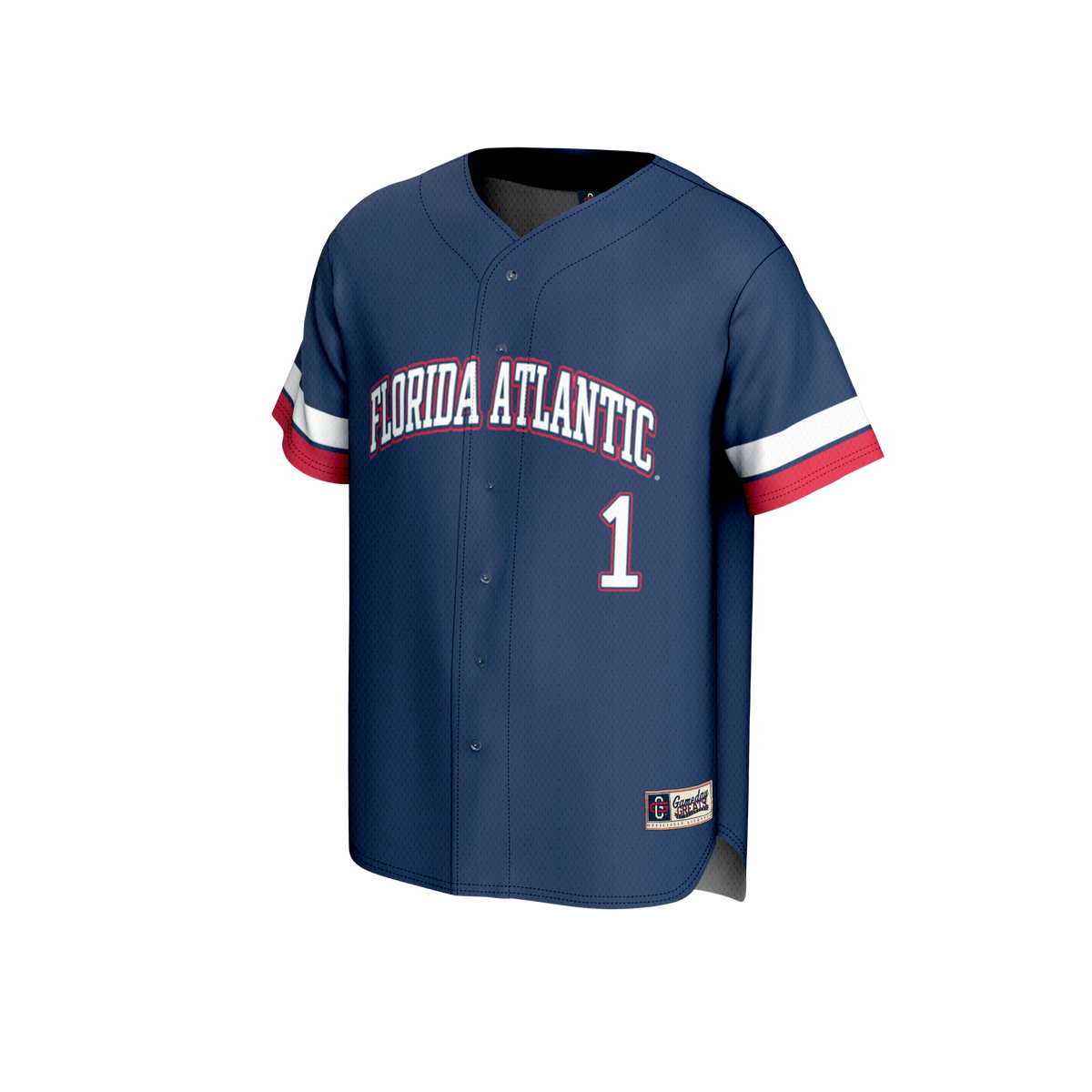 #1 Florida Atlantic Owls GameDay Greats Collegiate Baseball Fashion Jersey - Navy