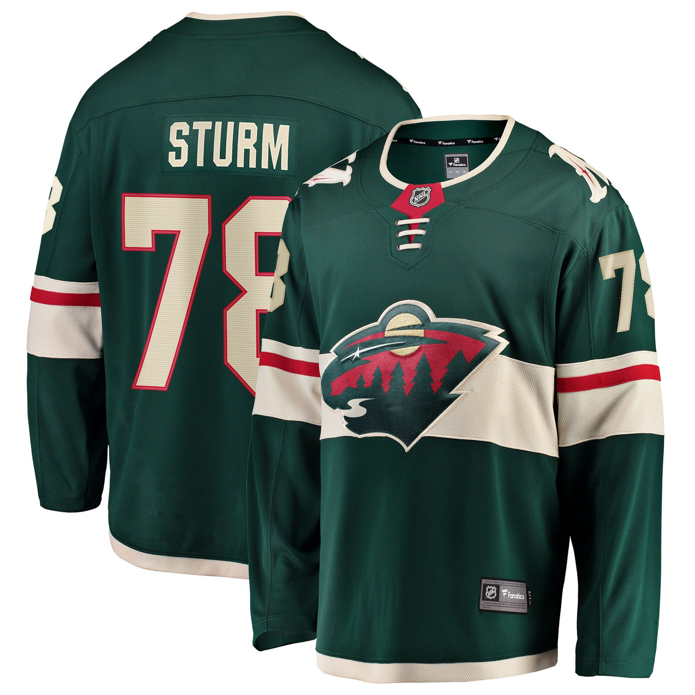 Minnesota Wild Nico Sturm Fanatics Green Home Breakaway Jersey