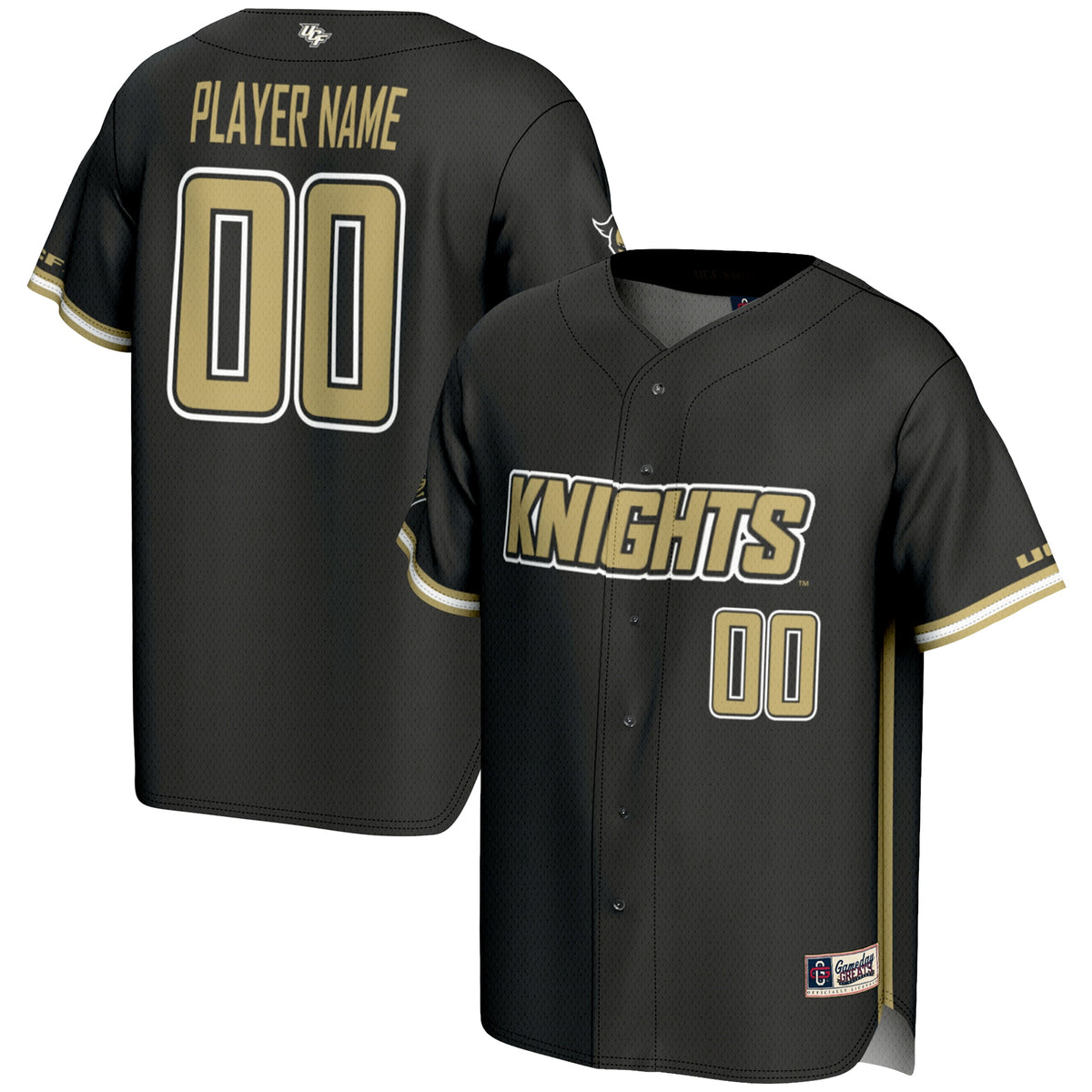 UCF Knights GameDay Greats NIL Pick-A-Player Lightweight Baseball Jersey - Black