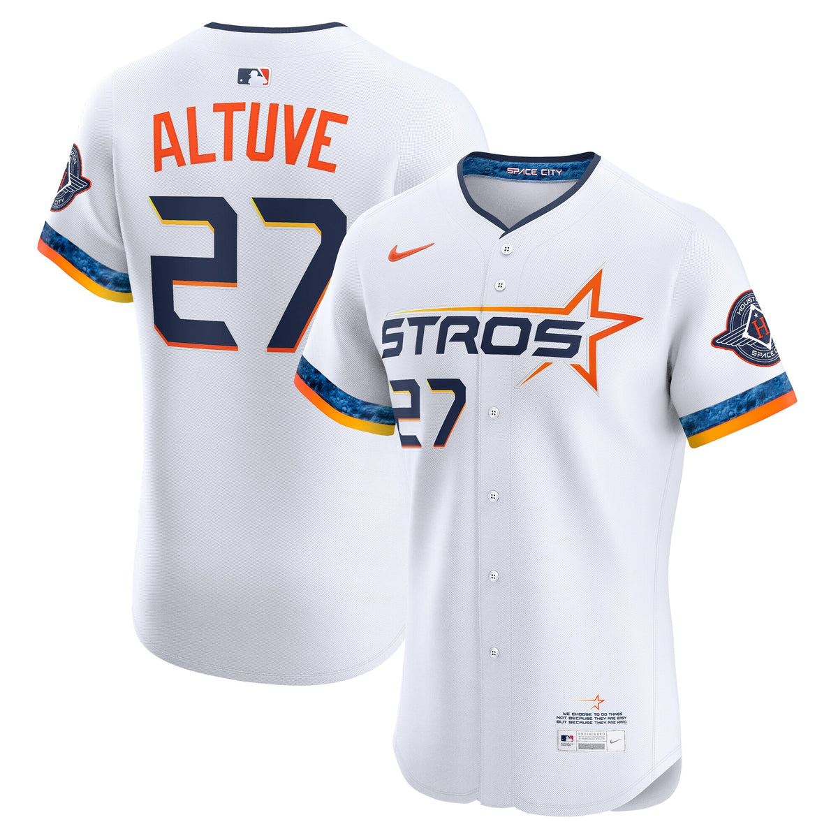 Houston Astros Jose Altuve White 2025 City Connect Elite Player Jersey