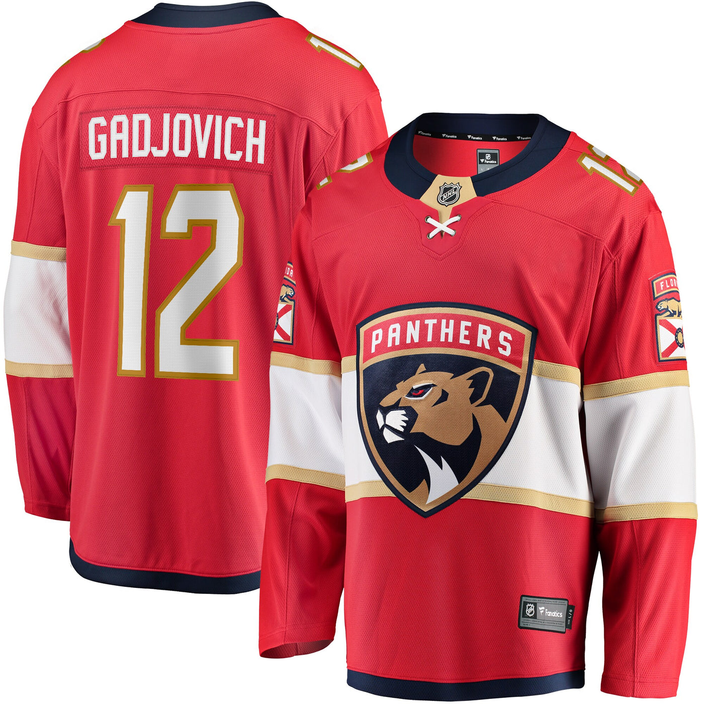 Florida Panthers Jonah Gadjovich Fanatics Red Premier Breakaway Player Jersey
