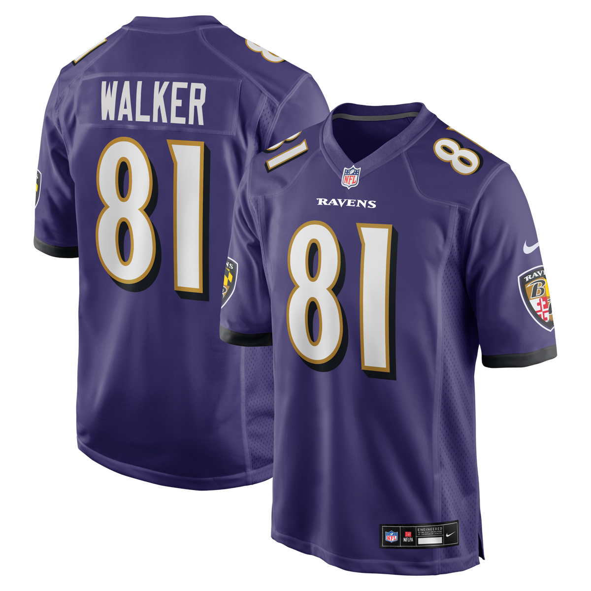Baltimore Ravens Devontez Walker Purple Team Game Jersey
