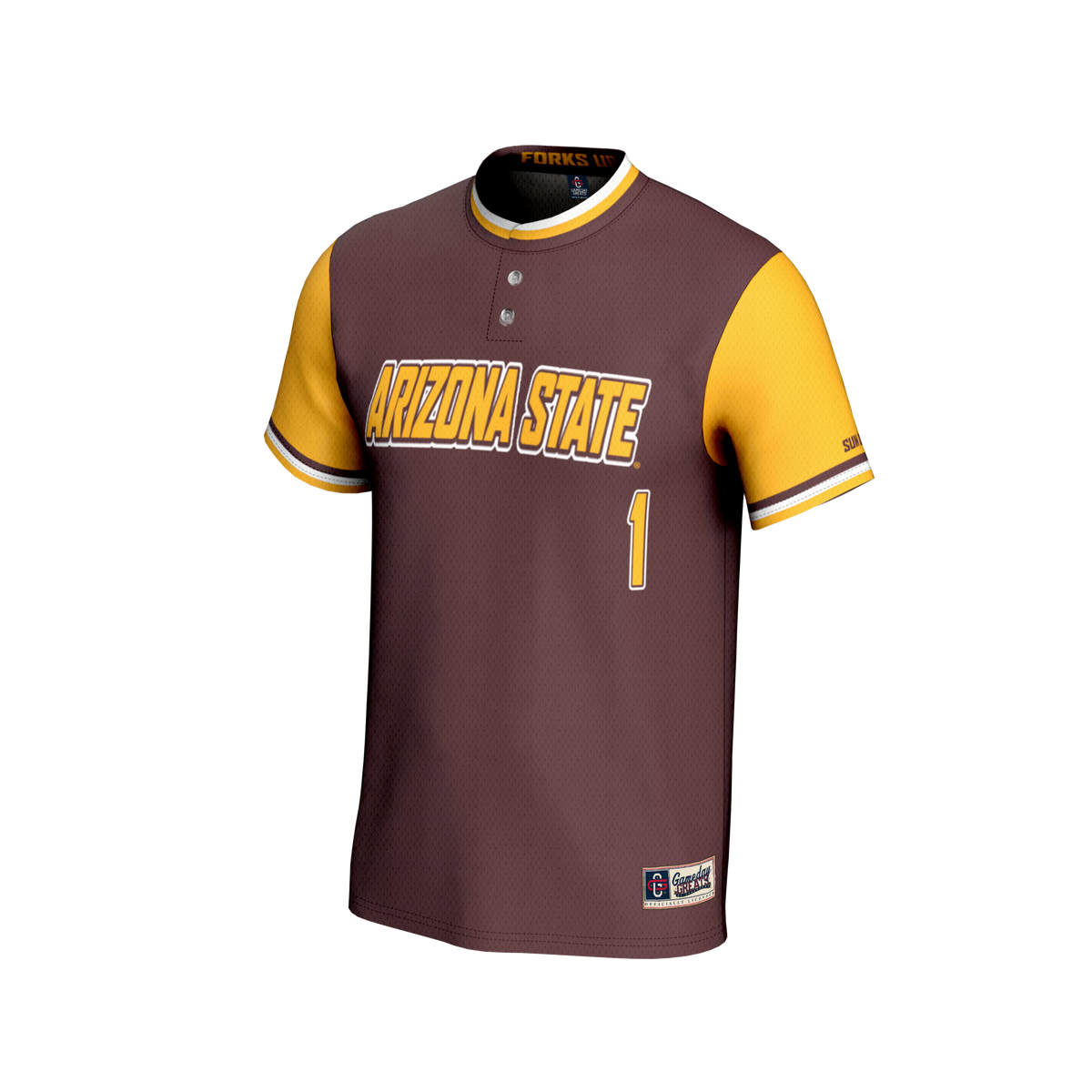 #1 Arizona State Sun Devils GameDay Greats Lightweight Collegiate Softball Fashion Jersey - Maroon