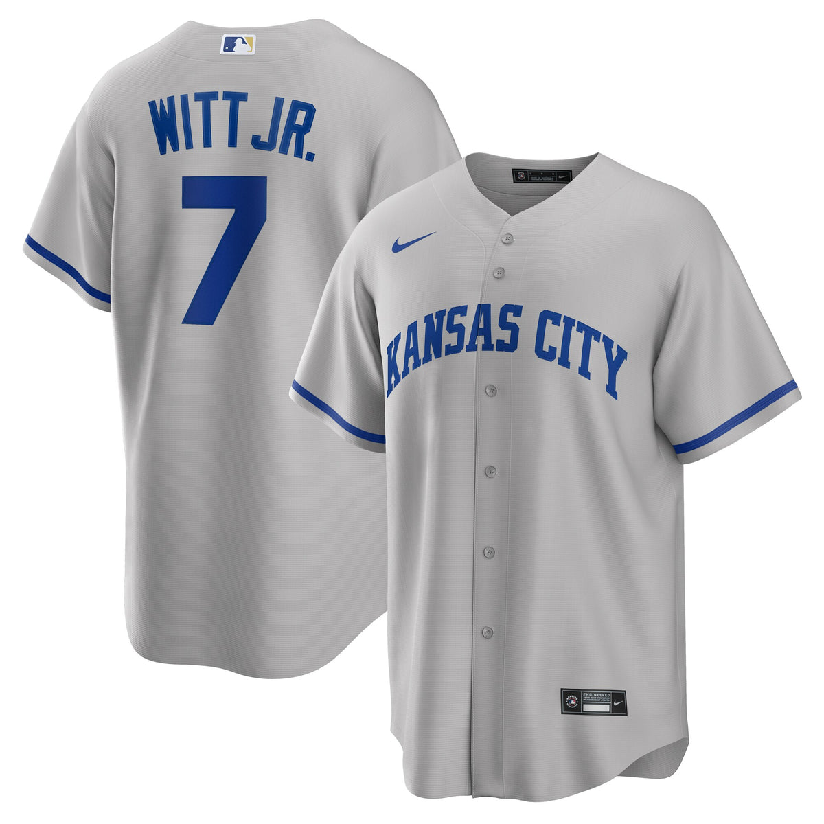 Kansas City Royals Bobby Witt Jr. Gray Road Replica Jersey