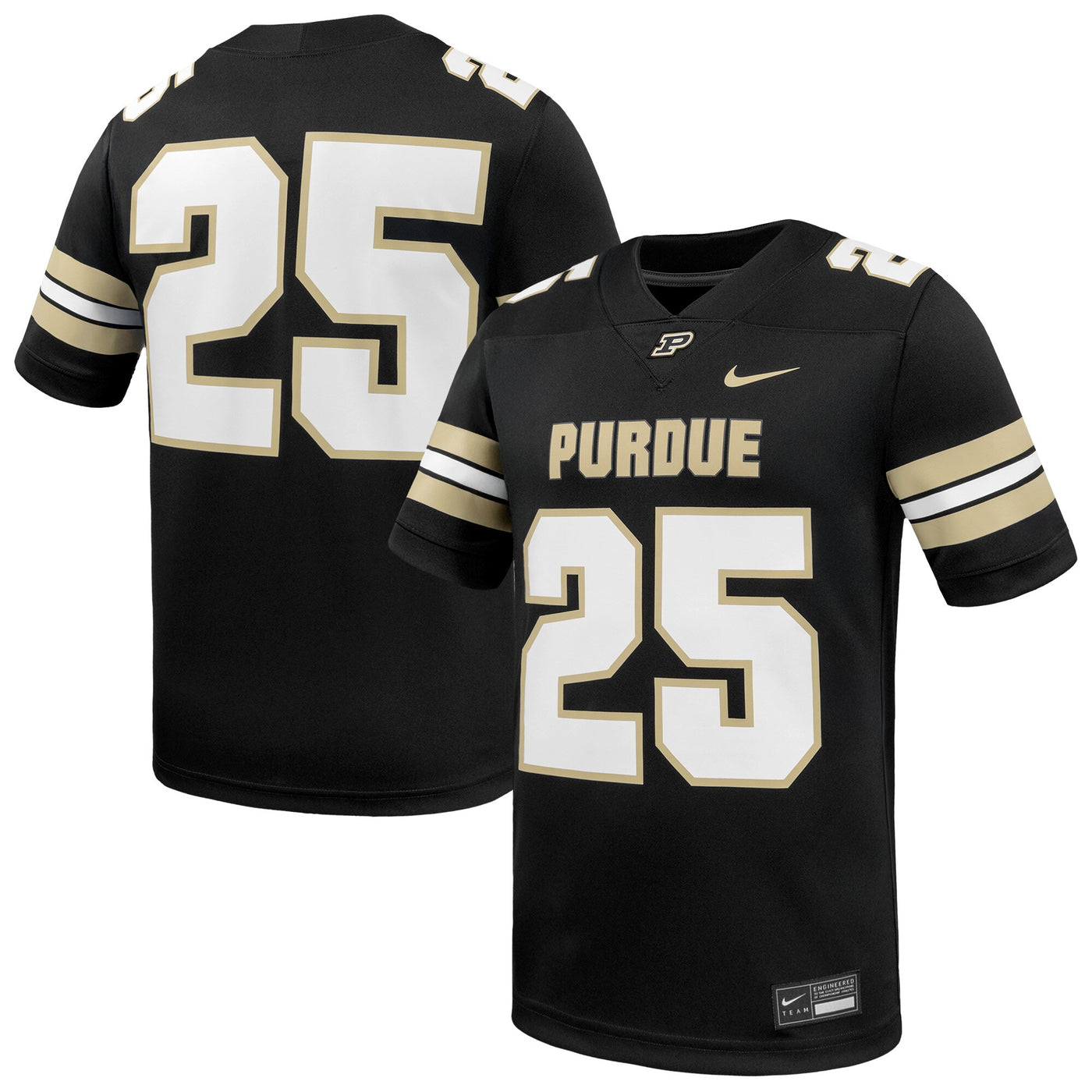 Nike #25 Black Purdue Boilermakers Game Football Jersey