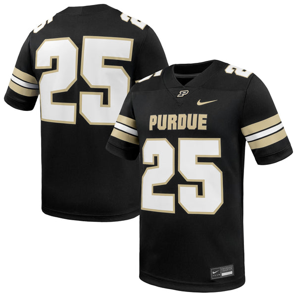Nike #25 Black Purdue Boilermakers Game Football Jersey