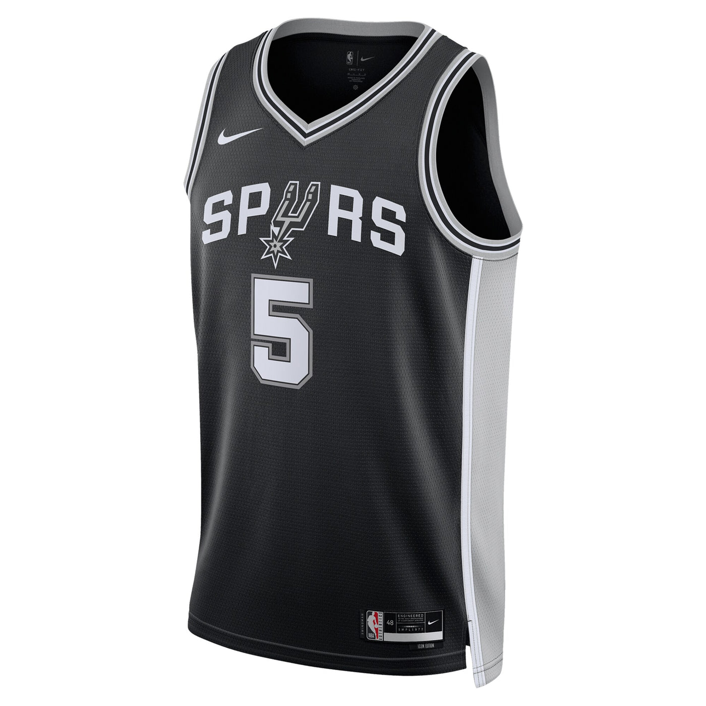 San Antonio Spurs Nike Icon Swingman Jersey - Black - Stephon Castle