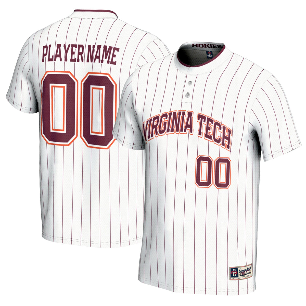 Virginia Tech Hokies GameDay Greats NIL Pick-A-Player Lightweight Softball Jersey - White