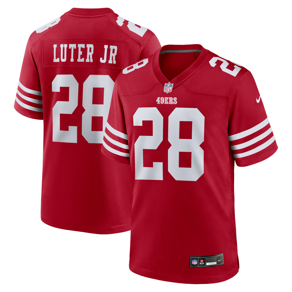 San Francisco 49ers Darrell Luter Jr. Scarlet Game Jersey