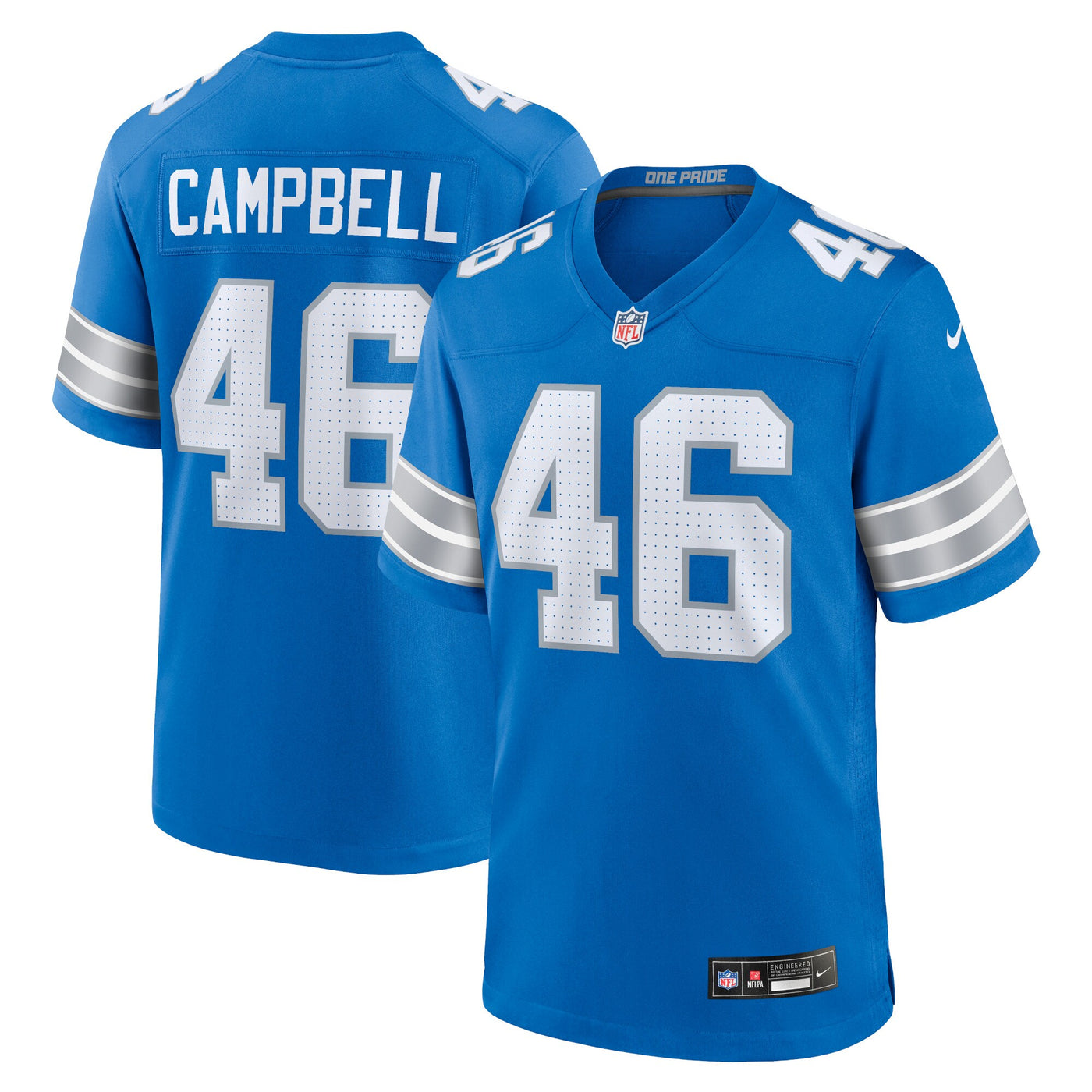 Detroit Lions Jack Campbell Nike Blue Game Jersey