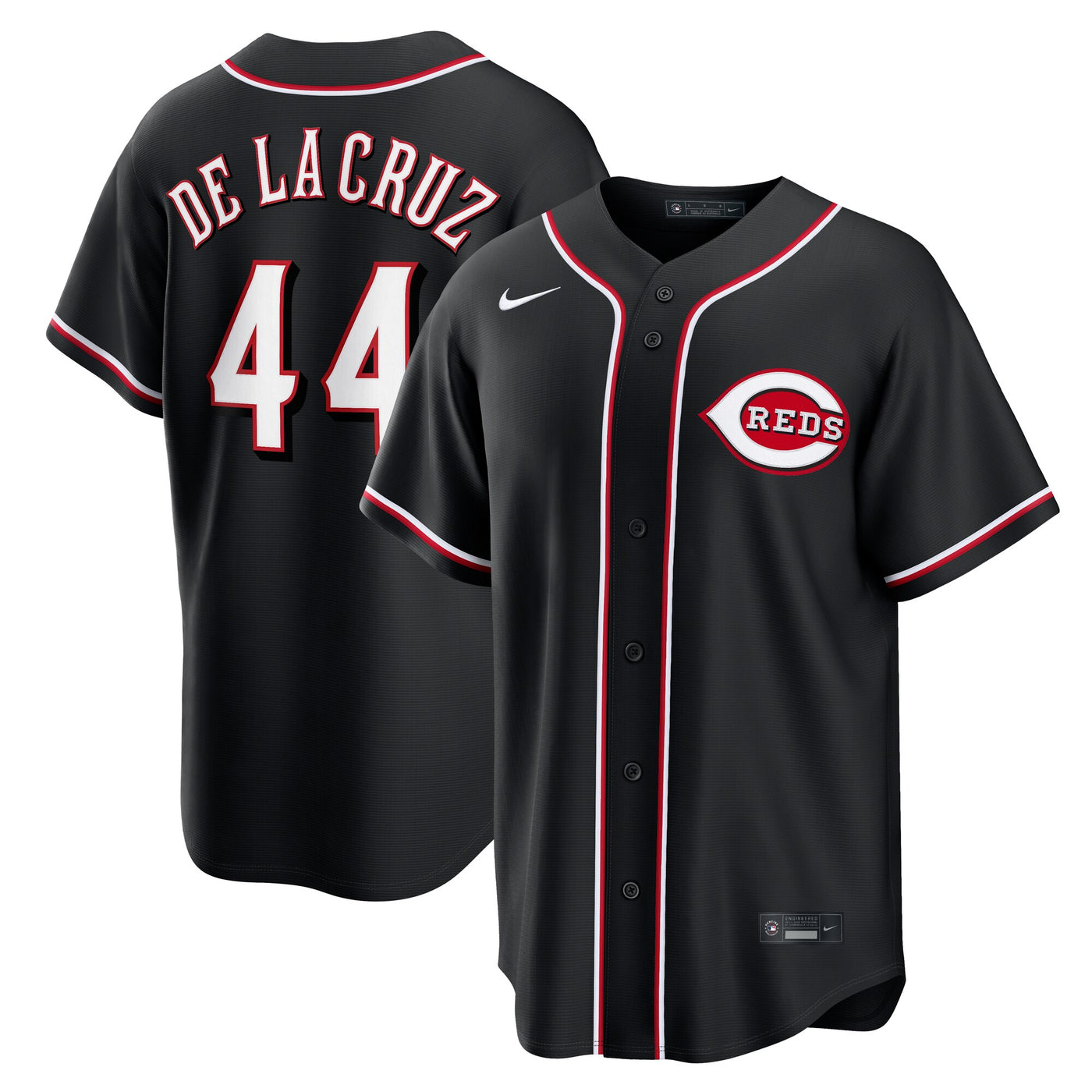 Cincinnati Reds Elly De La Cruz Nike Fashion Replica Black Out Jersey