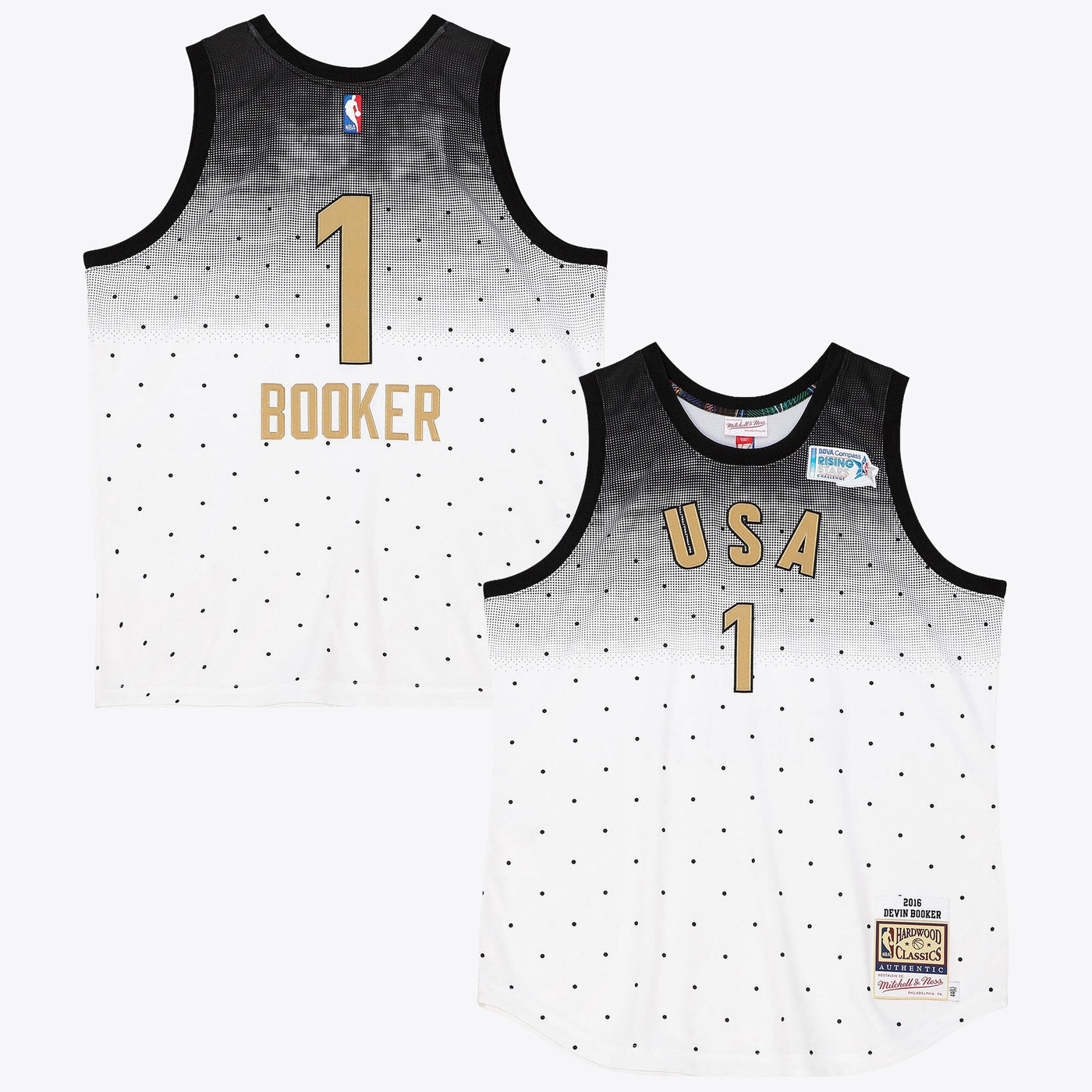 NBA Mitchell & Ness Devin Booker 2016 USA Authentic Jersey All-Star - White/Black