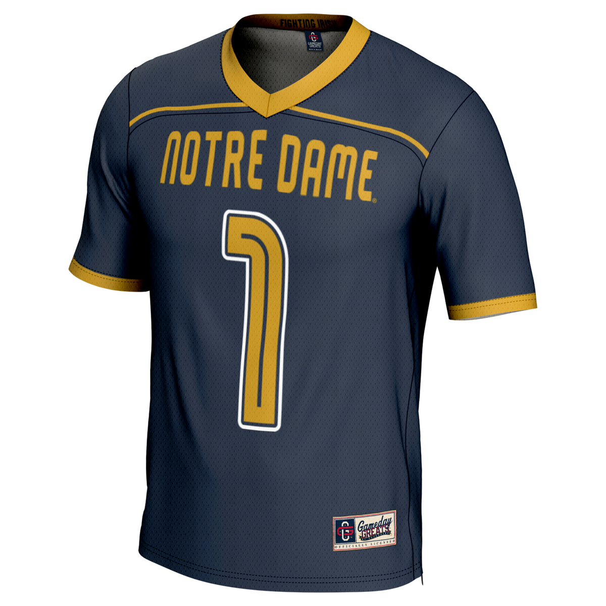 #1 Notre Dame Fighting Irish GameDay Greats Lightweight Lacrosse Fashion Jersey - Navy