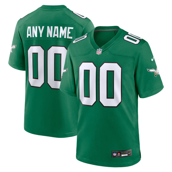 Philadelphia Eagles Nike Kelly Green Alternate Custom Game Jersey