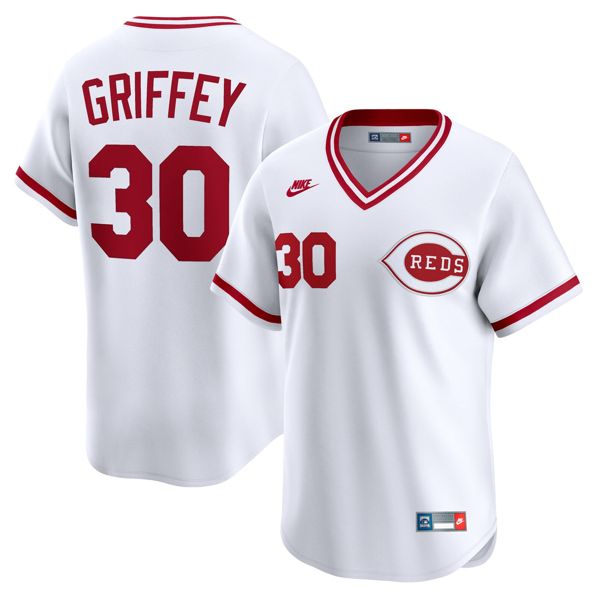 Cincinnati Reds Ken Griffey White Throwback Cooperstown Collection Limited Jersey