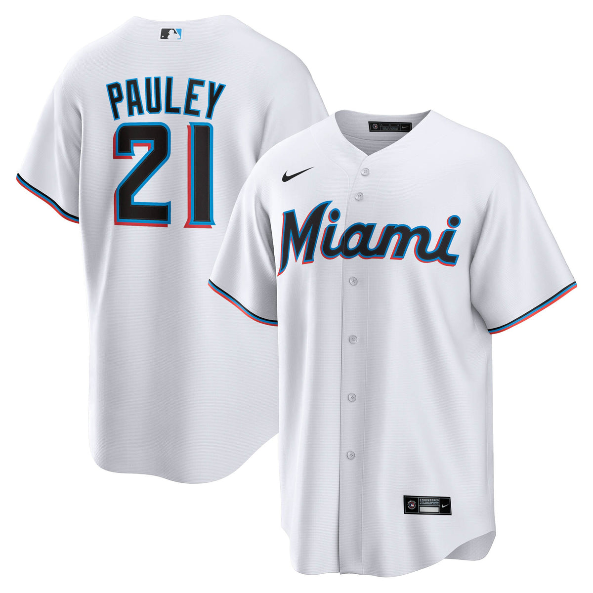 Miami Marlins Graham Pauley White Home Replica Jersey