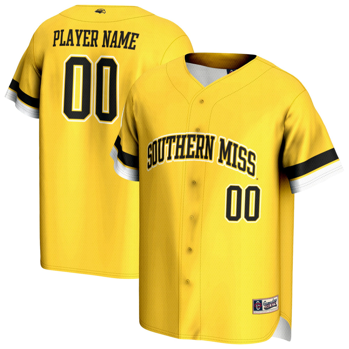 Southern Miss Golden Eagles GameDay Greats NIL Pick-A-Player Lightweight Baseball Jersey - Gold