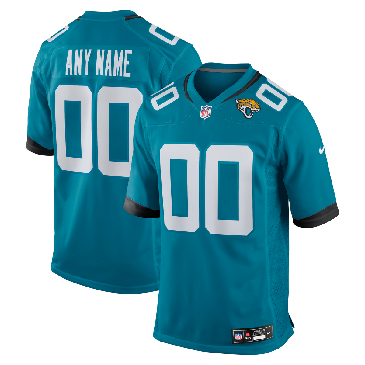 Jacksonville Jaguars Teal Custom Team Game Jersey