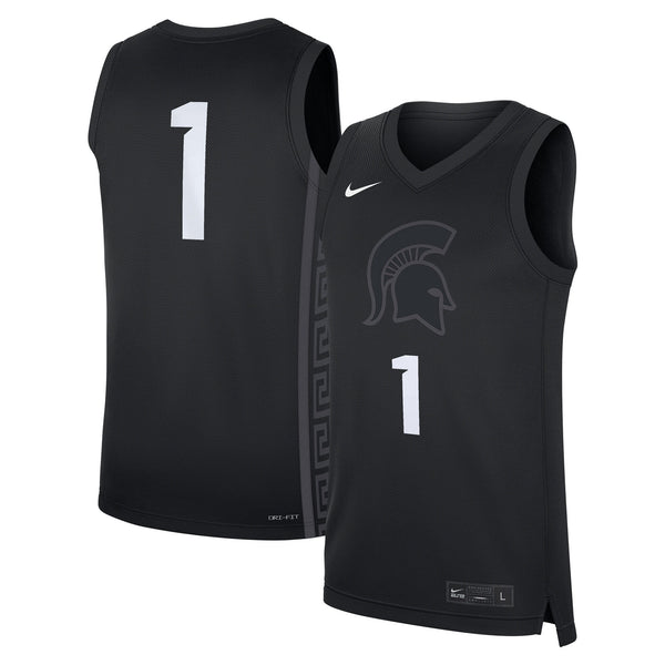 Nike #1 Black Michigan State Spartans Alternate Replica Jersey