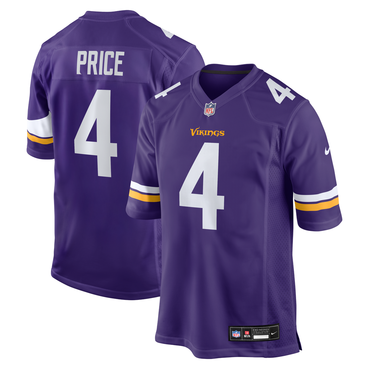 Minnesota Vikings Myles Price Purple Team Game Jersey