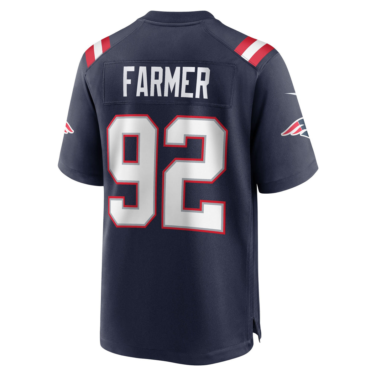 New England Patriots Joshua Farmer Navy Team Game Jersey