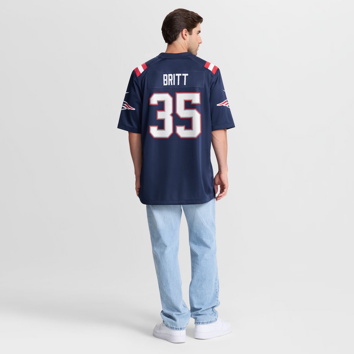 New England Patriots K.J. Britt Navy Team Game Jersey