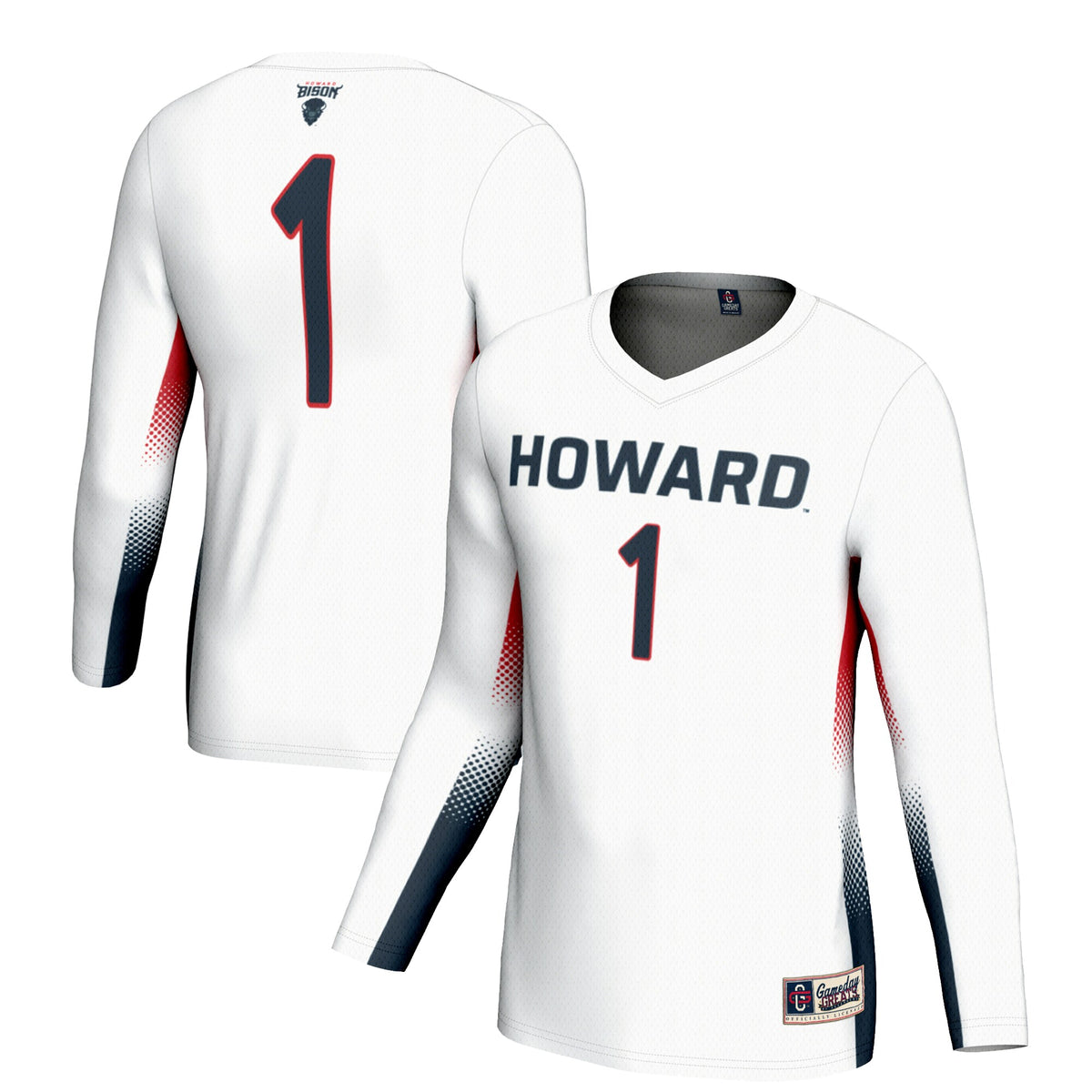 #1 Howard Bison GameDay Greats Lightweight Volleyball Jersey - White