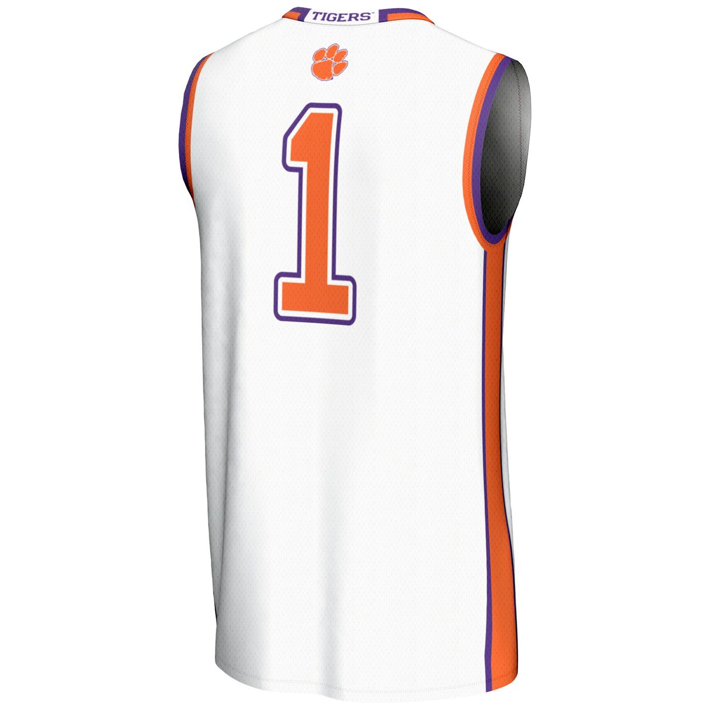 GameDay Greats #1 White Clemson Tigers Lightweight Basketball Jersey