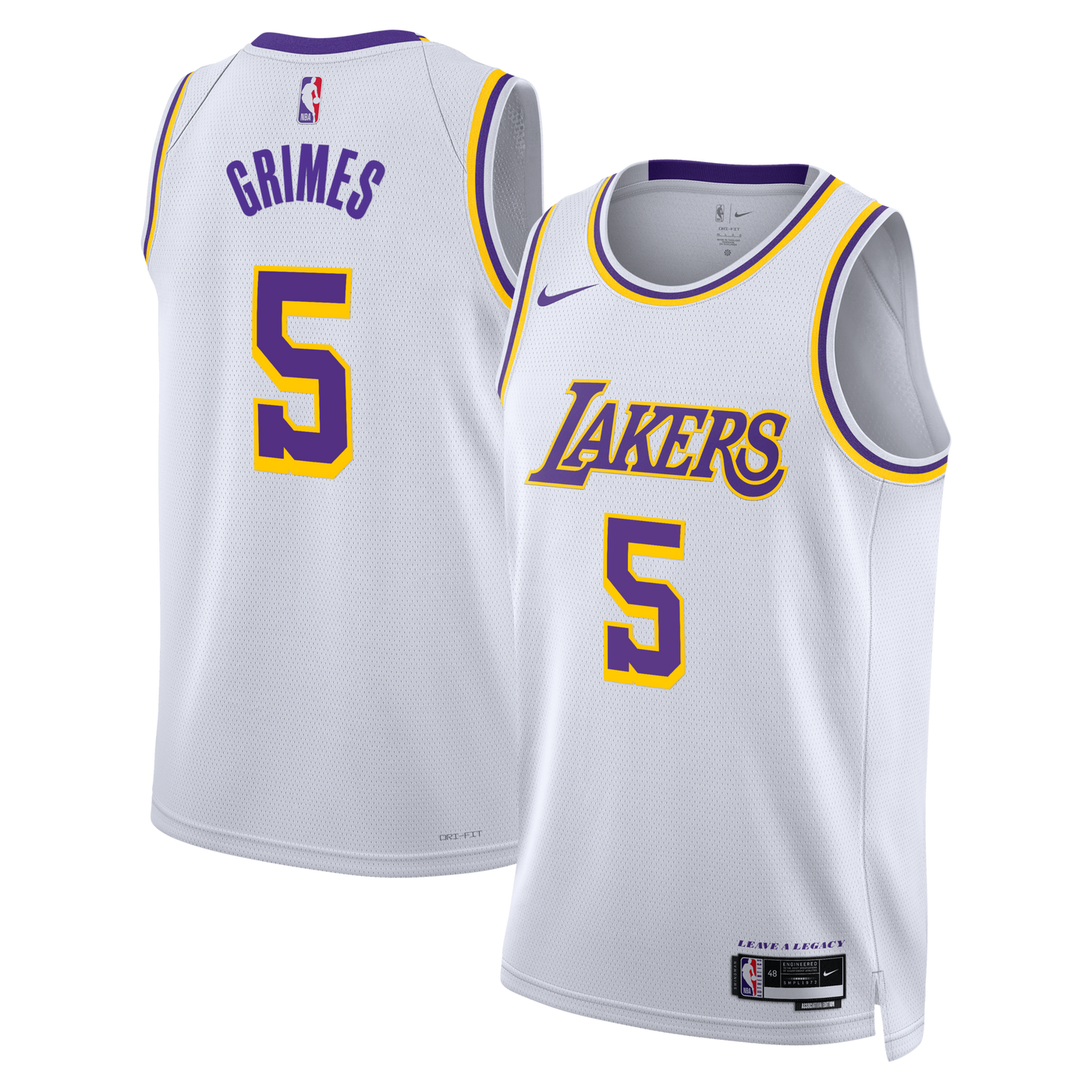 Los Angeles Lakers Nike Association Edition Edition Swingman Jersey - White - Quentin Grimes