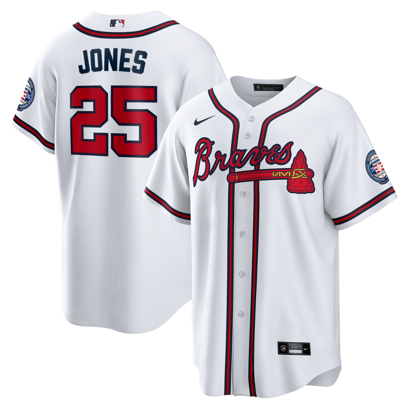 Atlanta Braves Andruw Jones Nike White Home Replica 2026 Hall of Fame Patch Jersey