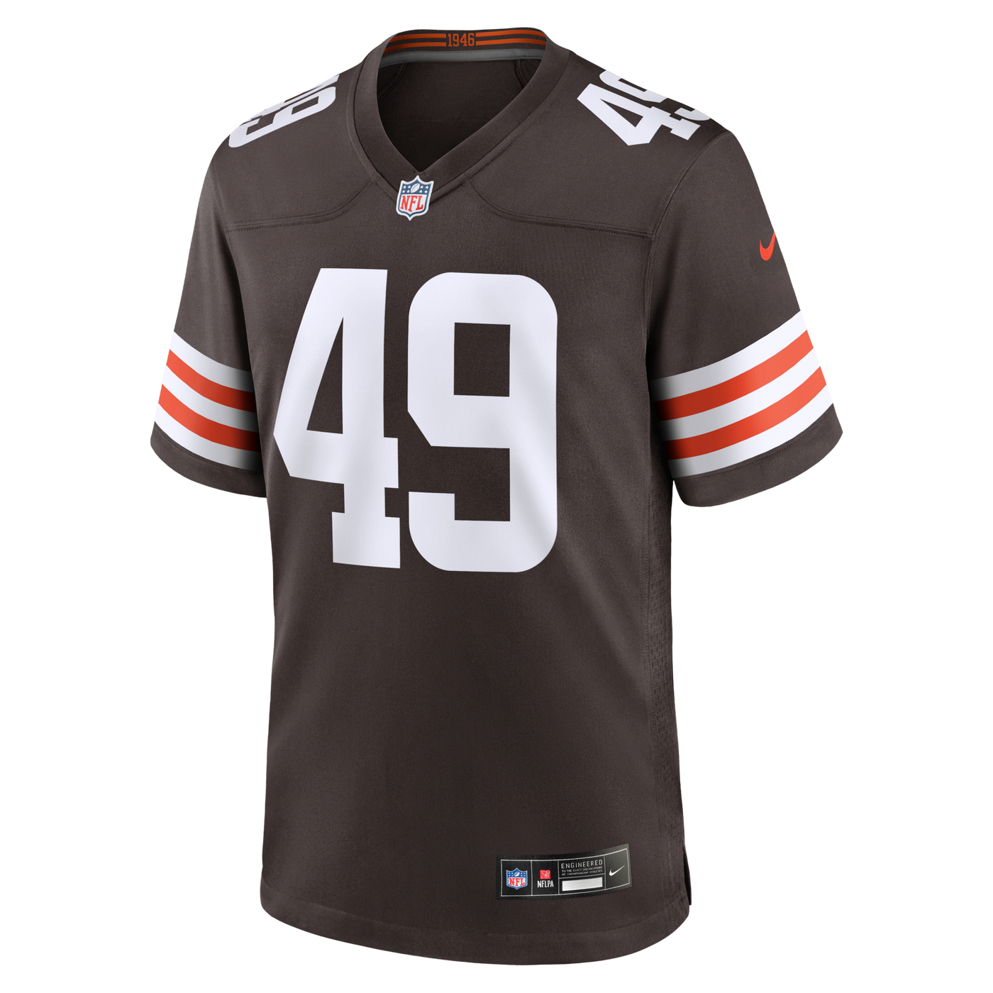 Cleveland Browns Carson Schwesinger Nike Brown 2025 NFL Draft Game Jersey