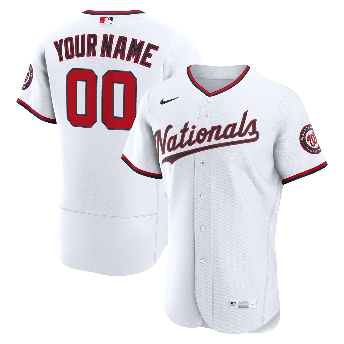 Washington Nationals White Home Authentic Custom Jersey