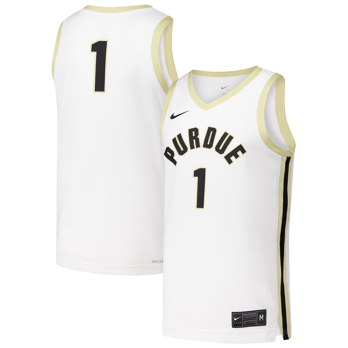 #1 Purdue Boilermakers Replica Basketball Jersey - White