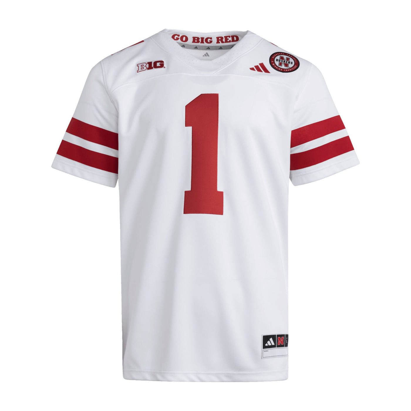 adidas #1 White Nebraska Huskers Premier Jersey