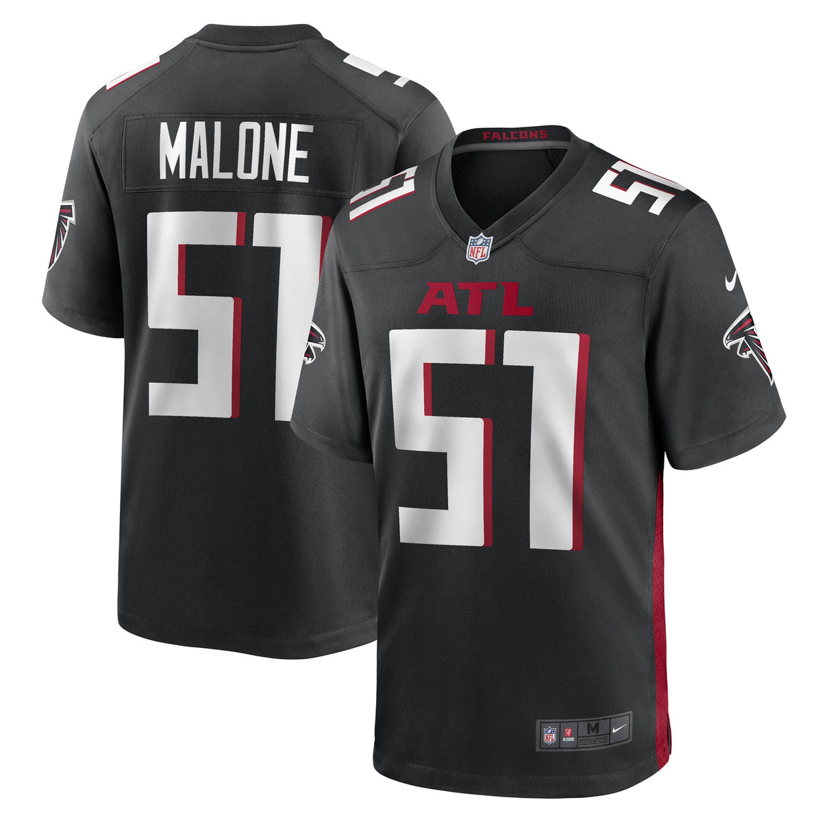 DeAngelo Malone Atlanta Falcons Black Game Player Jersey