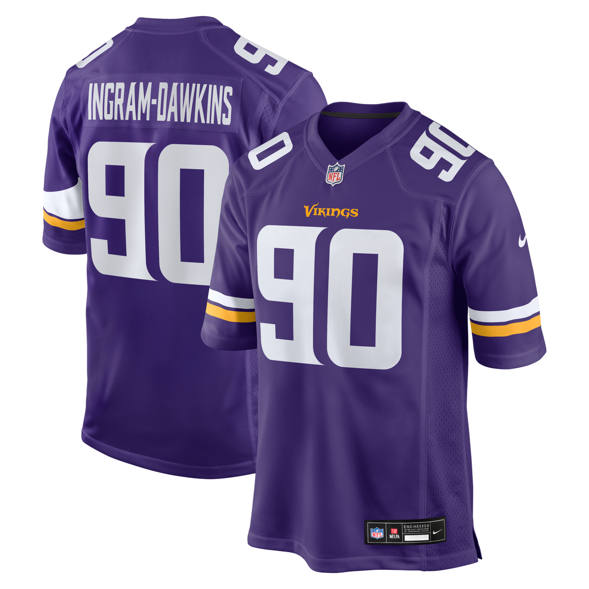 Minnesota Vikings Tyrion Ingram-Dawkins Purple Team Game Jersey