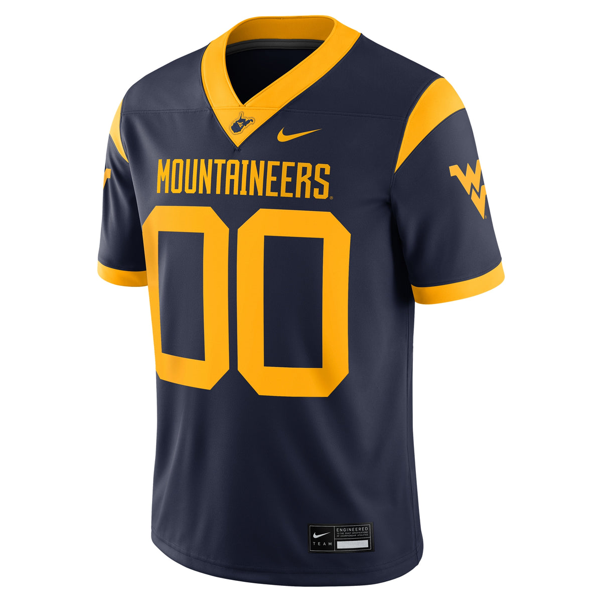 West Virginia Mountaineers Custom Football Game Jersey - Navy