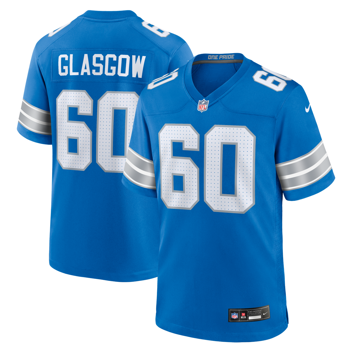 Detroit Lions Graham Glasgow Blue Team Game Jersey