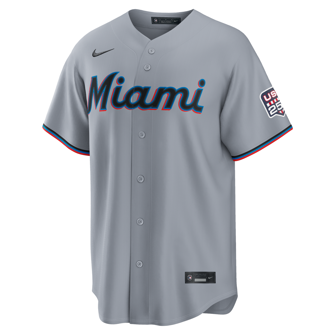 Fourth of July Miami Marlins Kyle Stowers Nike Gray USA 250 Stadium Jersey