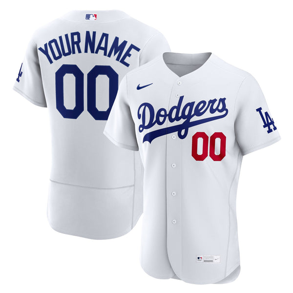 Los Angeles Dodgers Nike White Home Authentic Custom Jersey
