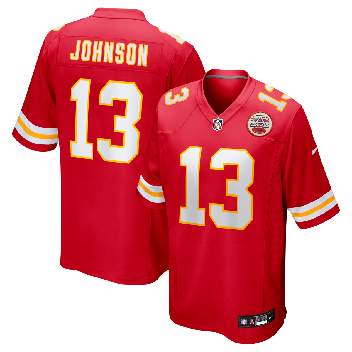 Kansas City Chiefs Nazeeh Johnson Red Game Player Jersey