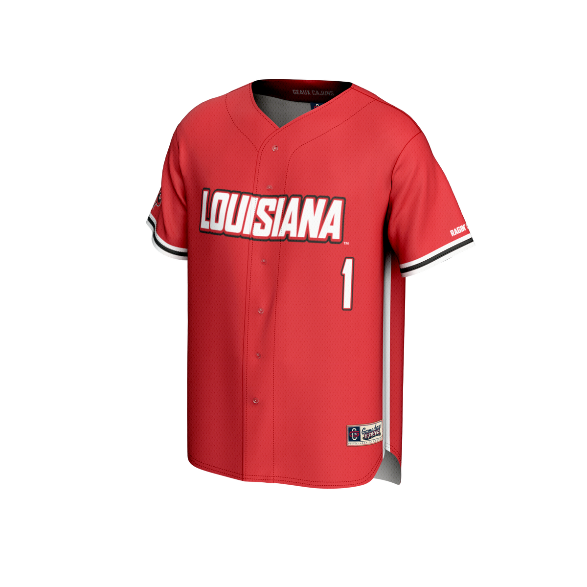 #1 Louisiana Ragin' Cajuns GameDay Greats Lightweight Baseball Fashion Jersey - Cardinal