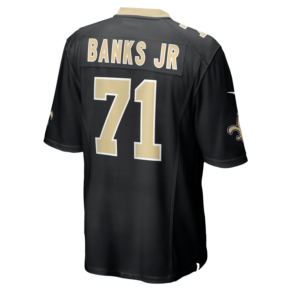 New Orleans Saints Kelvin Banks Jr. Black Game Player Jersey